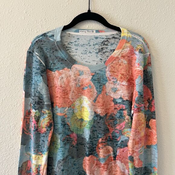 Whimsy Rose Women's Thermal Top Size XL Floral Colorful Boho Hippie Artsy - Picture 5 of 14